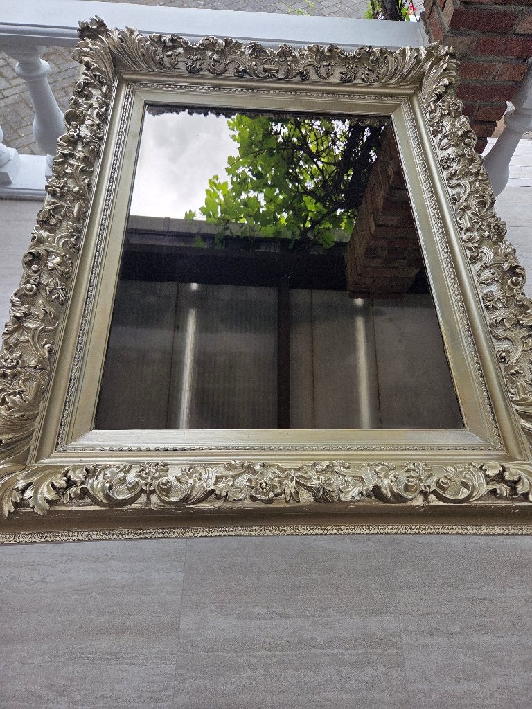 Gouden spiegel barok stijl 120   100 cm, Ophalen