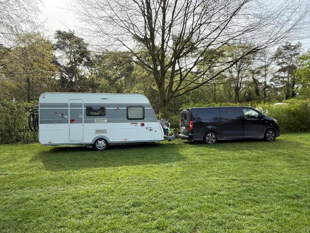 caravan Sterckeman Sarlett tot 7 personen, Caravans en Kamperen, Caravans, Particulier, meer dan 6, Treinzit, Sterckeman, Omvormbare zithoek