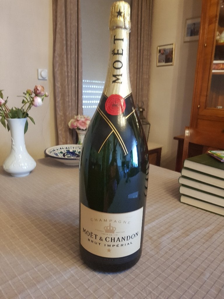Grote decoratieve fles champagne, Ophalen, Zo goed als nieuw, Groen, Glas