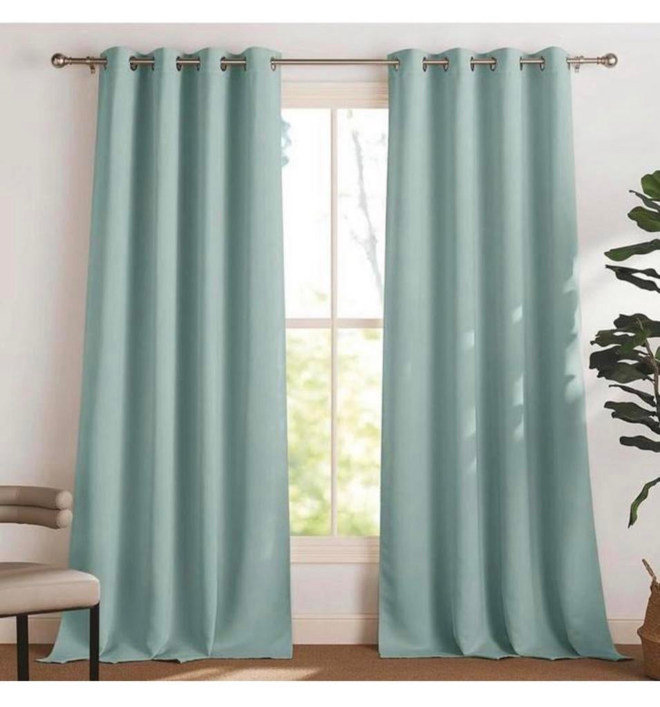 Verduisterende Gordijnen set 245 x 140 CM licht-groen NIEUW, Ophalen of Verzenden, Nieuw, Gordijnen of Lamellen