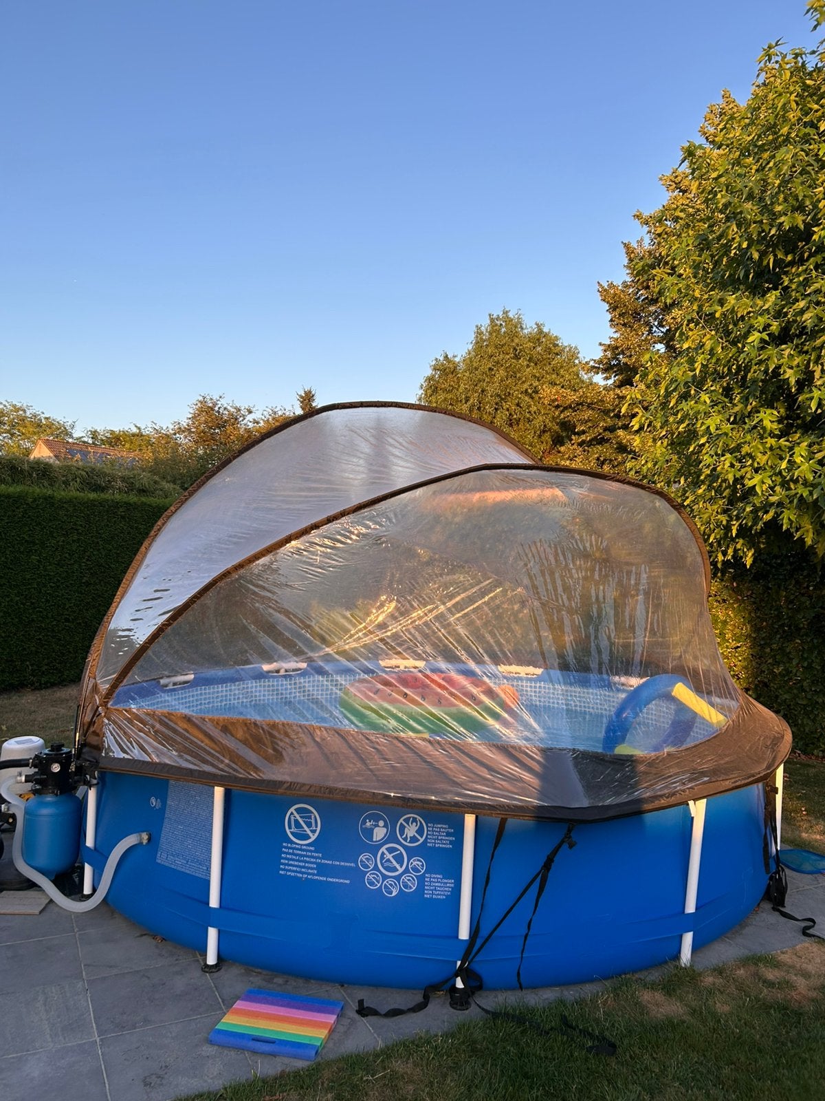 Zwembad intex met koepel en pomp, Tuin en Terras, Zwembaden, Ophalen, Zo goed als nieuw