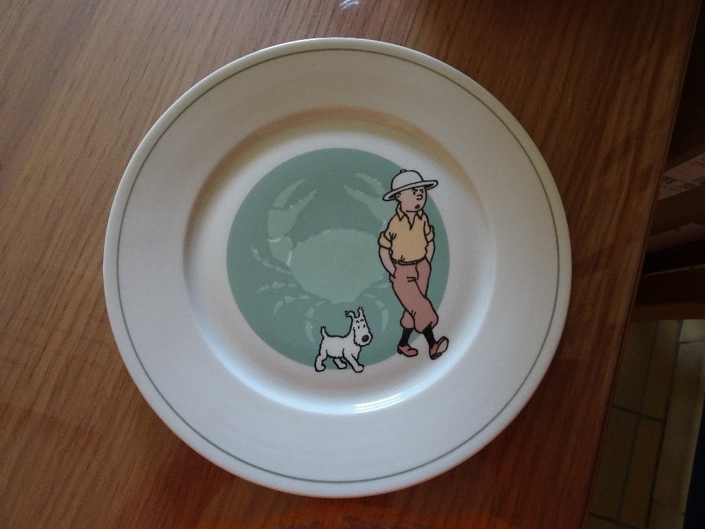 Assiette à dessert - Tintin et le crabe aux pinces d'or, Enlèvement ou Envoi, Tintin, Utilisé, Ustensile
