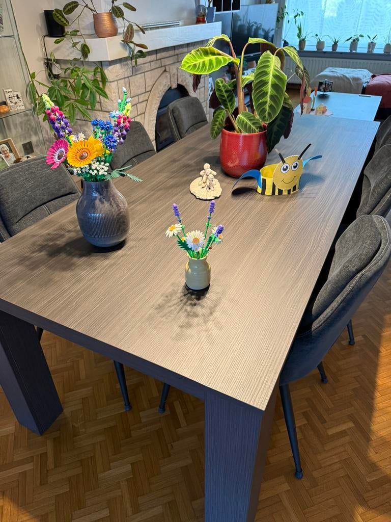 [NIEUW] Grijze livingtafel / eettafel 220cm x 95cm, Neuf, Enlèvement, 50 à 100 cm, Rectangulaire