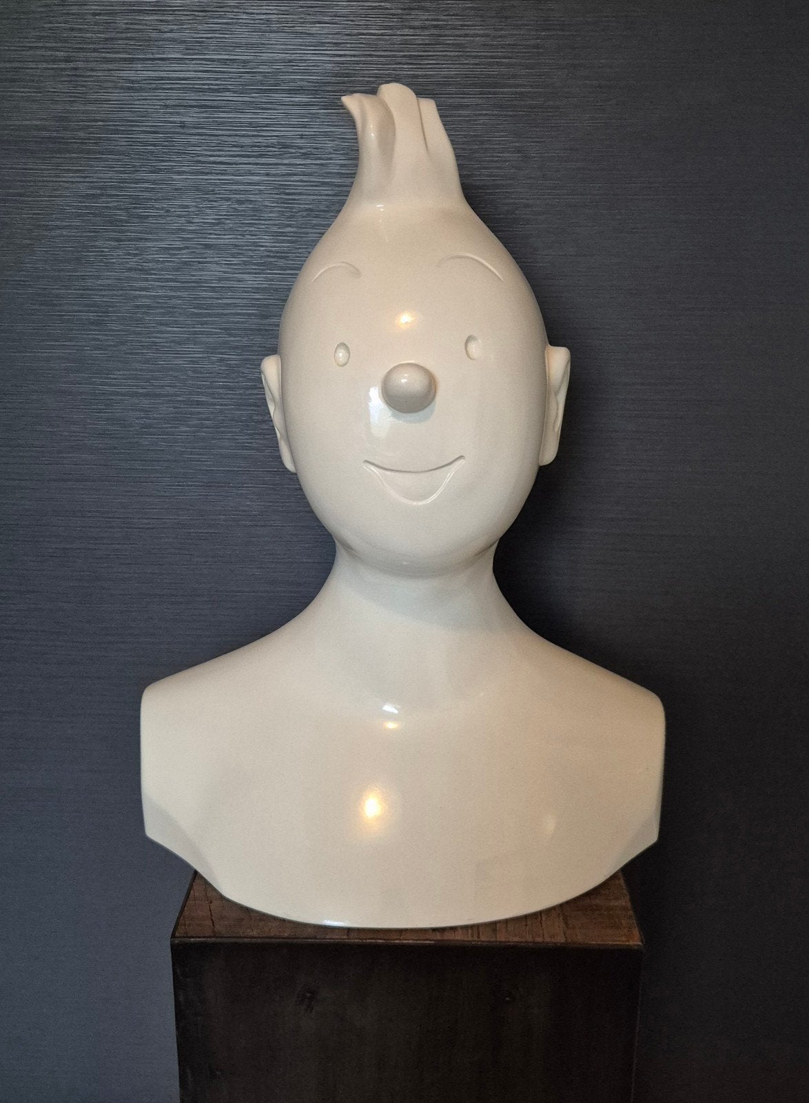Tintin buste blanc no Pigeon Emett Fariboles Leblon Pixi, Ophalen of Verzenden, Kuifje, Zo goed als nieuw, Beeldje of Figuurtje