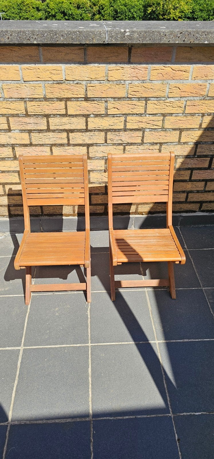 Teak kinderstoelen, Tuin en Terras, Tuinstoelen, Ophalen, Gebruikt, Hout, Inklapbaar
