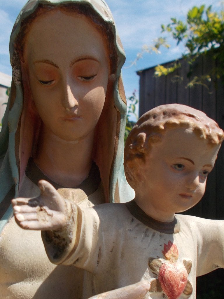 Antiek groot Maria beeld, Ophalen