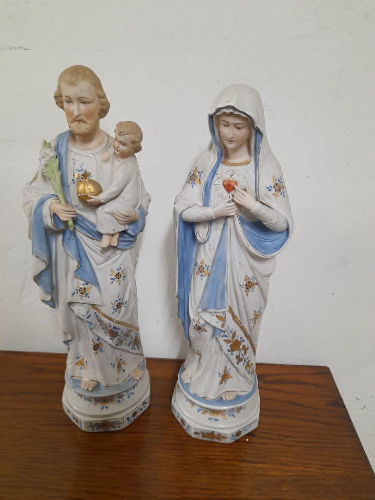 2 antieke religieuze beelden, Antiek en Kunst, Ophalen of Verzenden