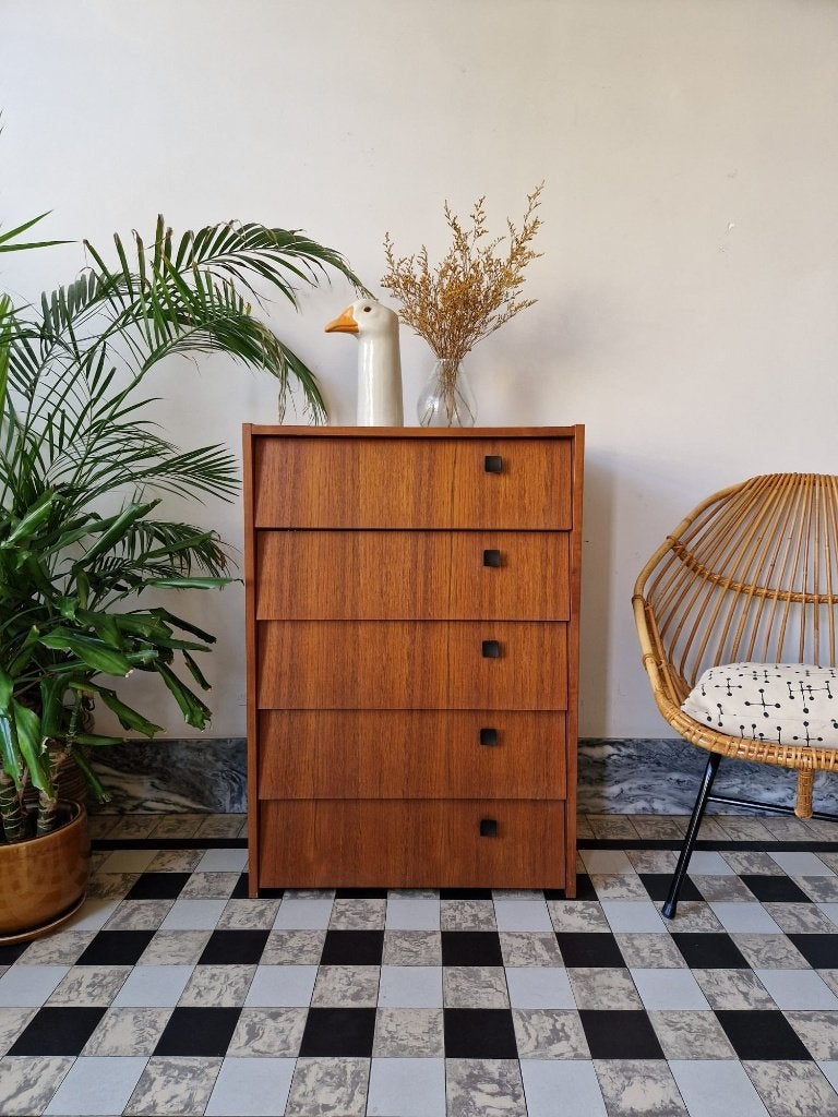 Vintage midcentury schoenenkast | klepkast | kast retro, Ophalen, Gebruikt, Vintage midcentury