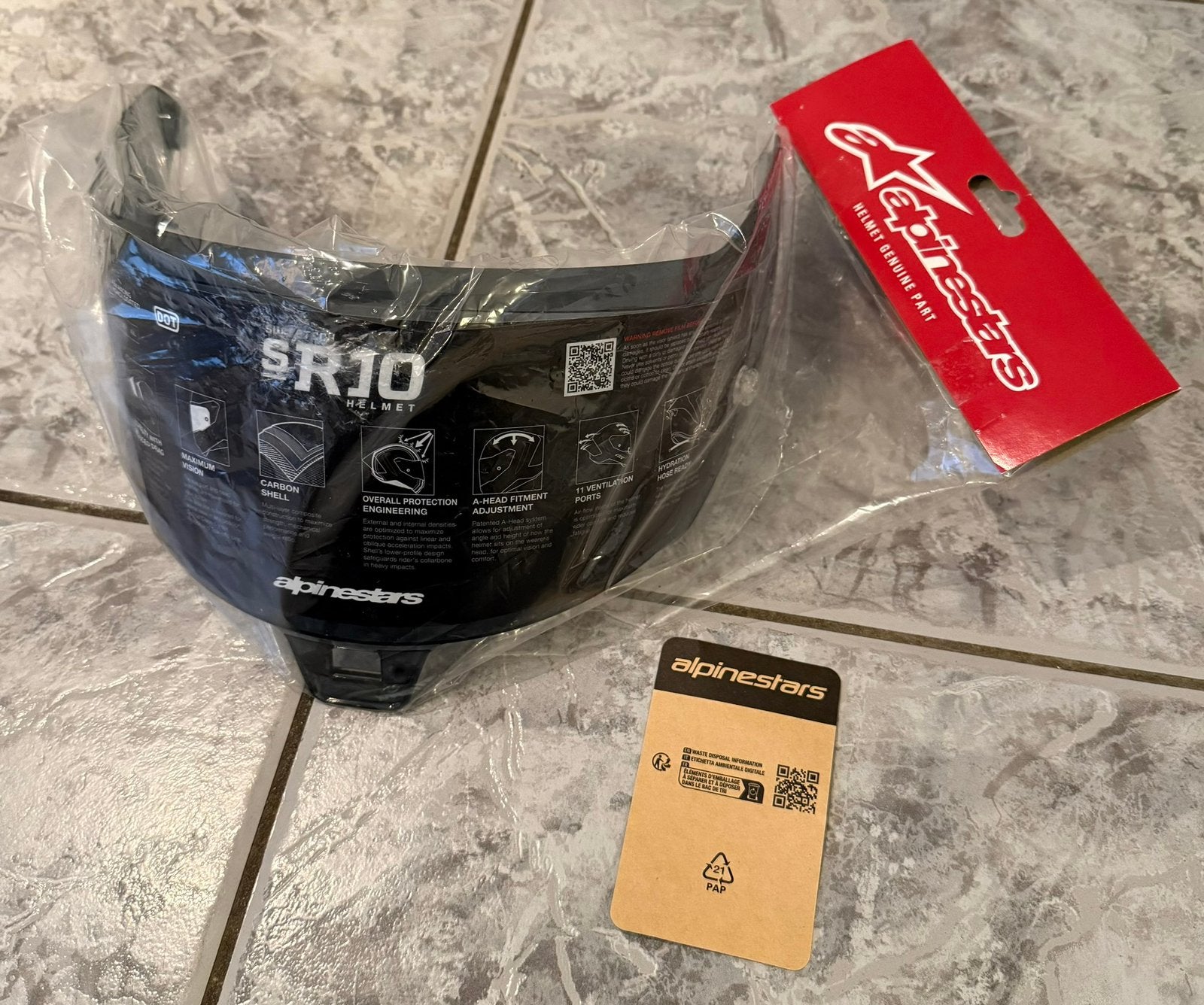 Alpinestars Supertech R10 vizier helmvizier donkergetint, Ophalen of Verzenden, Nieuw met kaartje, Integraalhelm