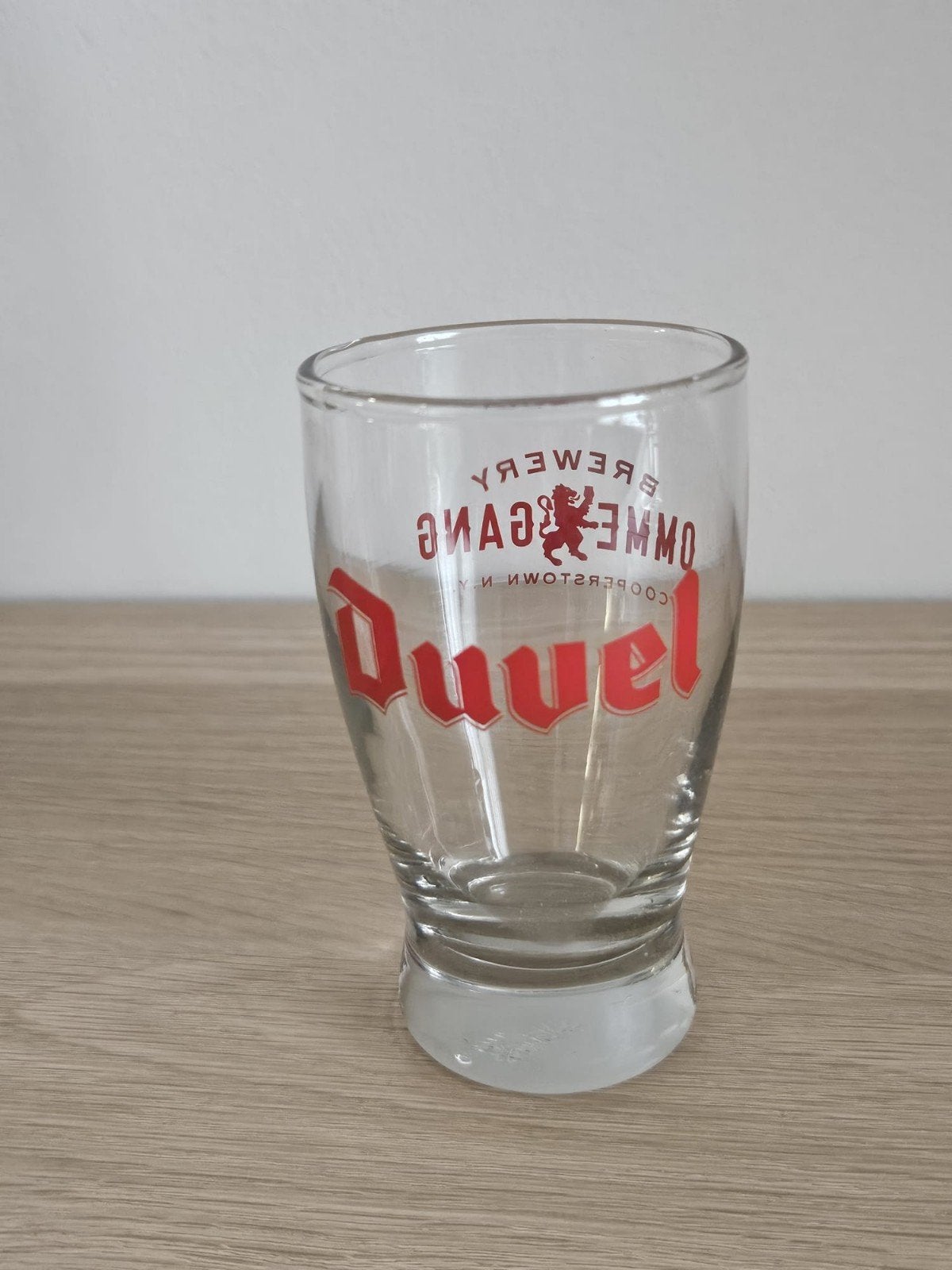 Duvel Ommegang shotglas, Ophalen of Verzenden, Zo goed als nieuw, Glas of Glazen, Duvel