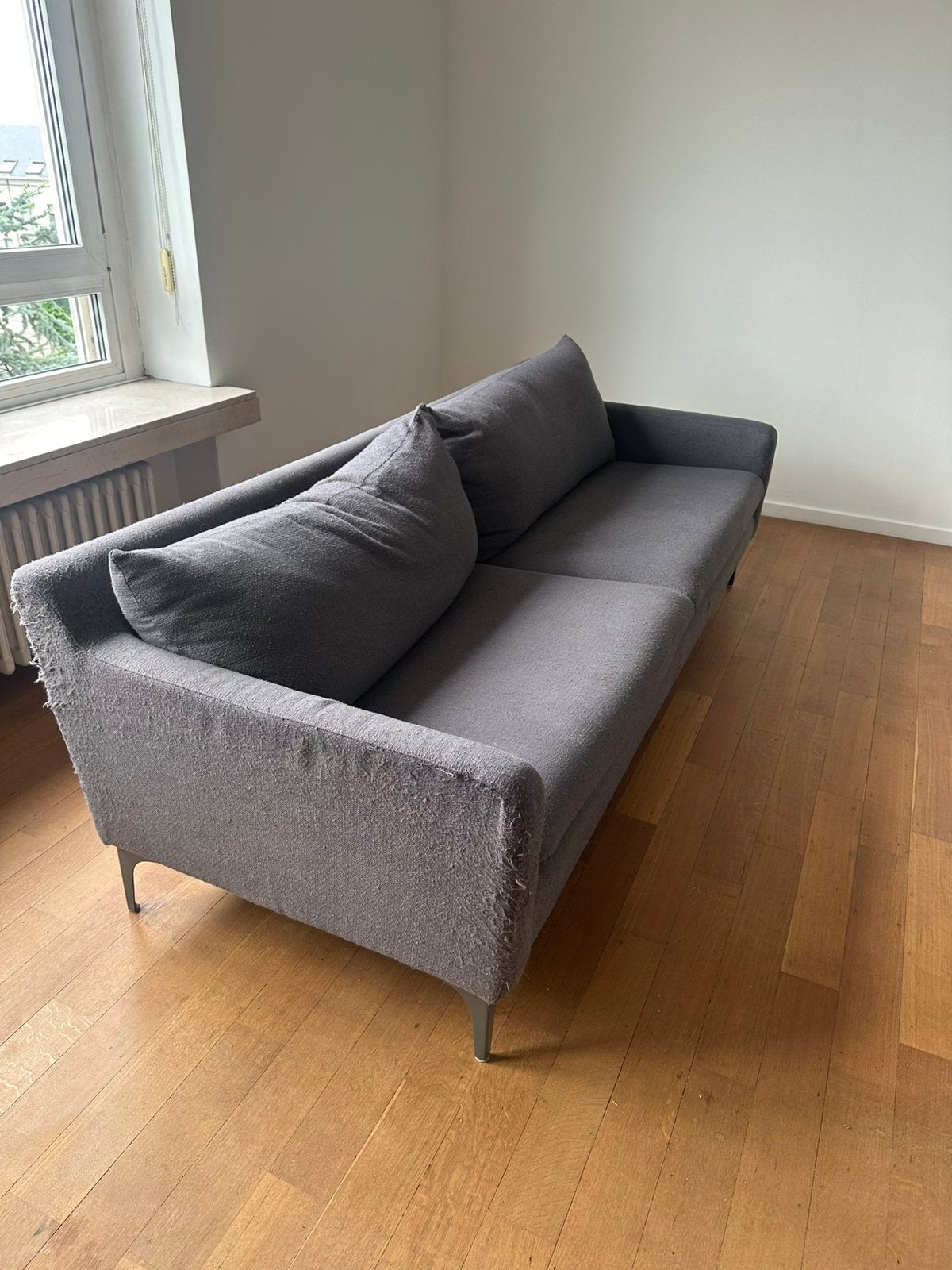 GRATIS grijze 2,5-zit sofa van sofacompany, Maison & Meubles, 200 à 250 cm, Enlèvement, Utilisé, Tissus