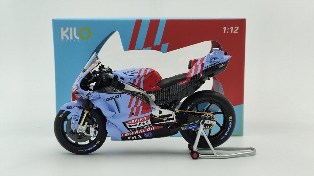 Kiloworks MotoGP Gresini Ducati GP23 Marc Marquez 2024 1/12, Enlèvement ou Envoi, Neuf, 1:9 à 1:12, Moteur