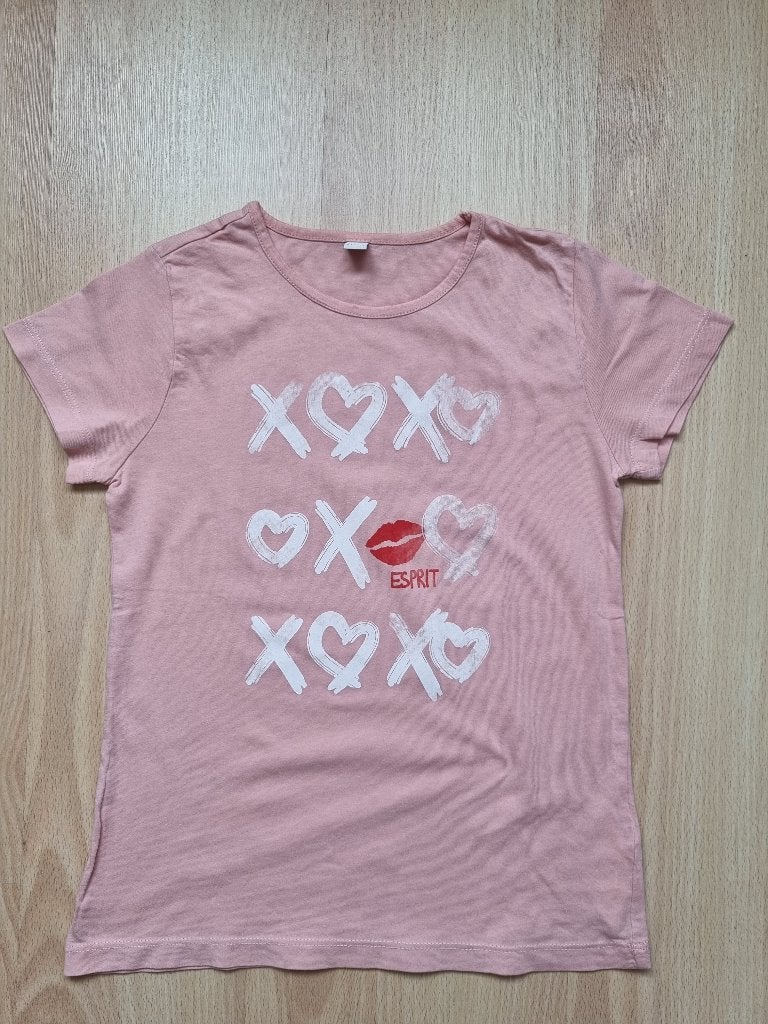 Roze shirt met opschrift - maat 140-146, Gebruikt, Meisje, Ophalen of Verzenden, Esprit
