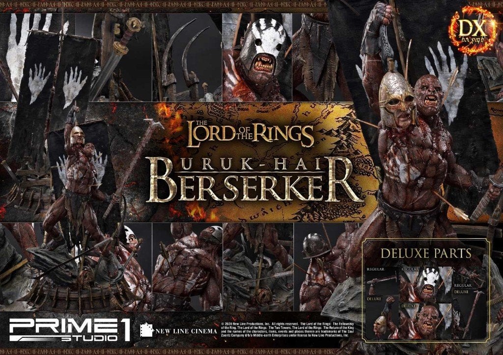 Prime1 studio Uruk Hai Berserker DX Version, Verzamelen, Lord of the Rings, Ophalen of Verzenden, Zo goed als nieuw, Beeldje of Buste