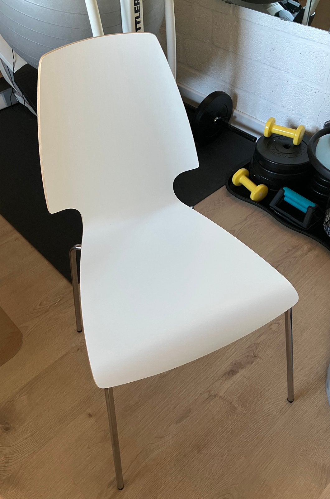 4 witte keukenstoelen, Ophalen, Gebruikt