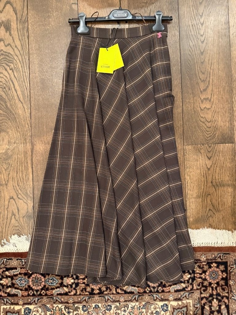 TWINSET Actitude geruite rok - Nieuw met kaartjes, Twinset, Beige, Ophalen of Verzenden, Maat 34 (XS) of kleiner