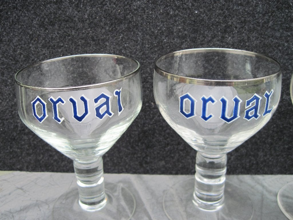 2 Orval emaille bierglazen, Ophalen of Verzenden