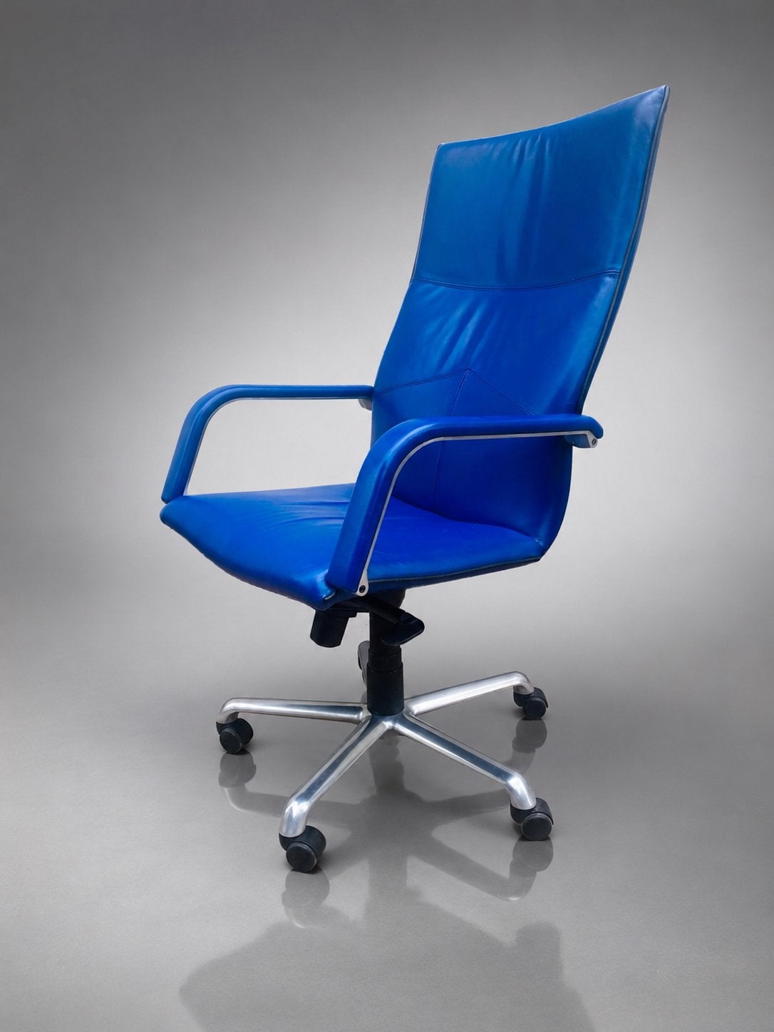 Artifort Michigan Highback – Saffierblauw Leder, Ophalen of Verzenden, Ergonomisch, Bureaustoel