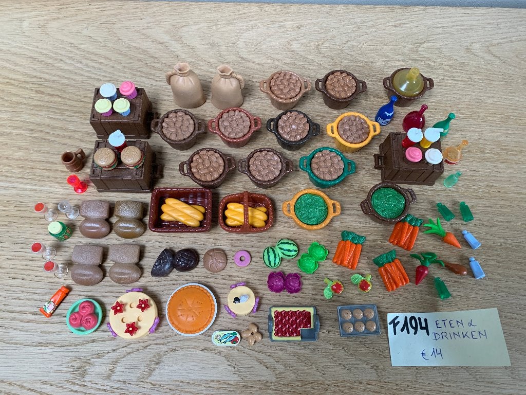 PLAYMOBIL F194: SUPERLOT "ETEN & DRINKEN", Kinderen en Baby's, Ophalen of Verzenden, Nieuw, Losse onderdelen