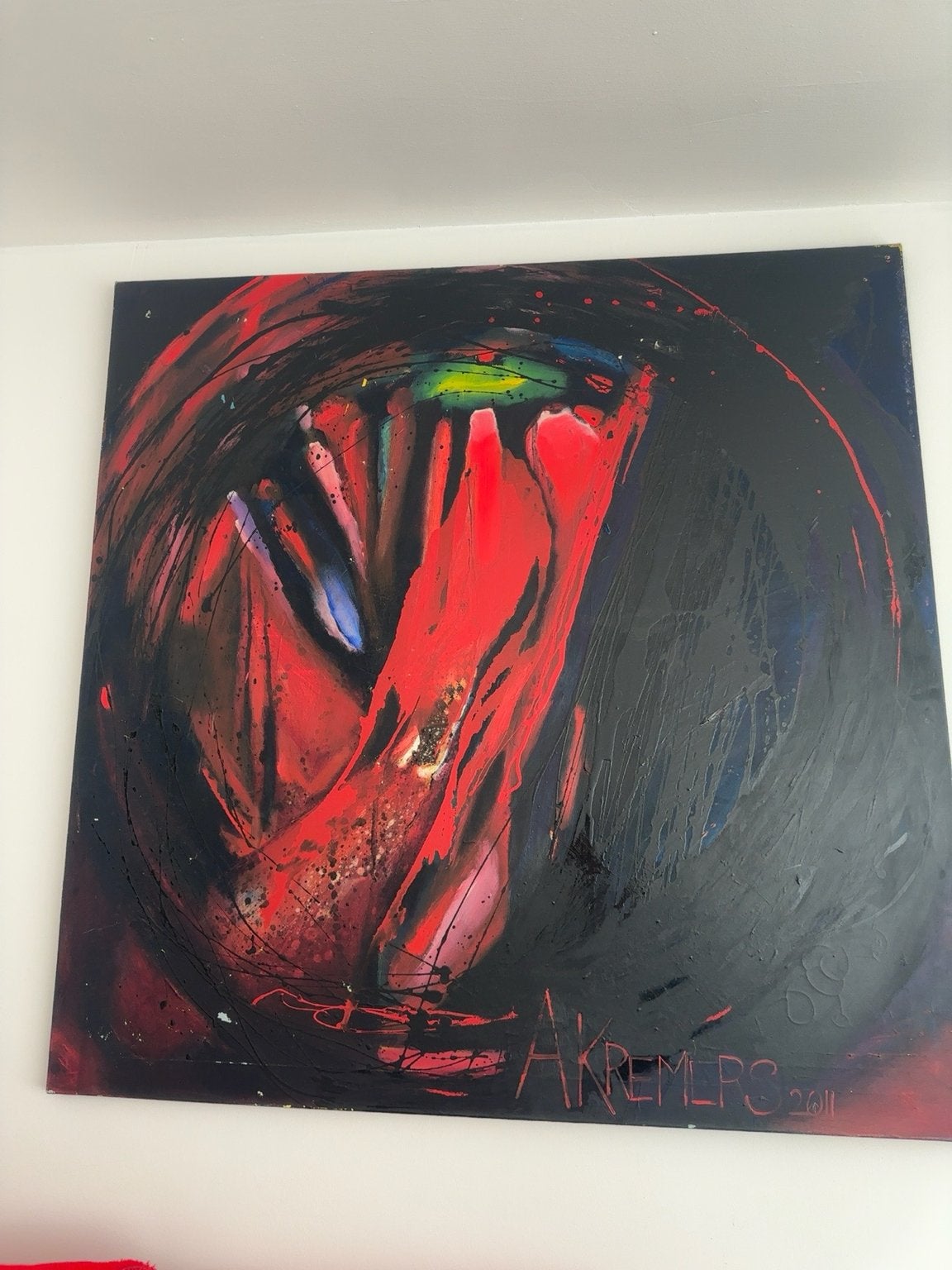 Abstract schilderij op canvas – gesigneerd, Enlèvement