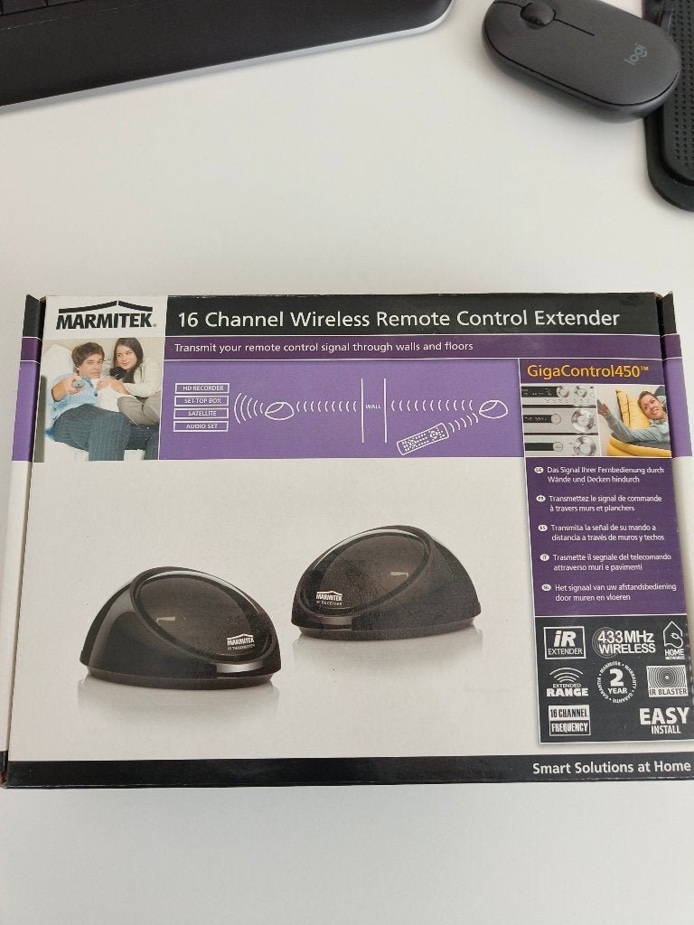 Wireless Remote Control Extender - Marmitek GigaControl 450, TV, Hi-fi & Vidéo, Télécommandes, Comme neuf, DVD, Lecteur média