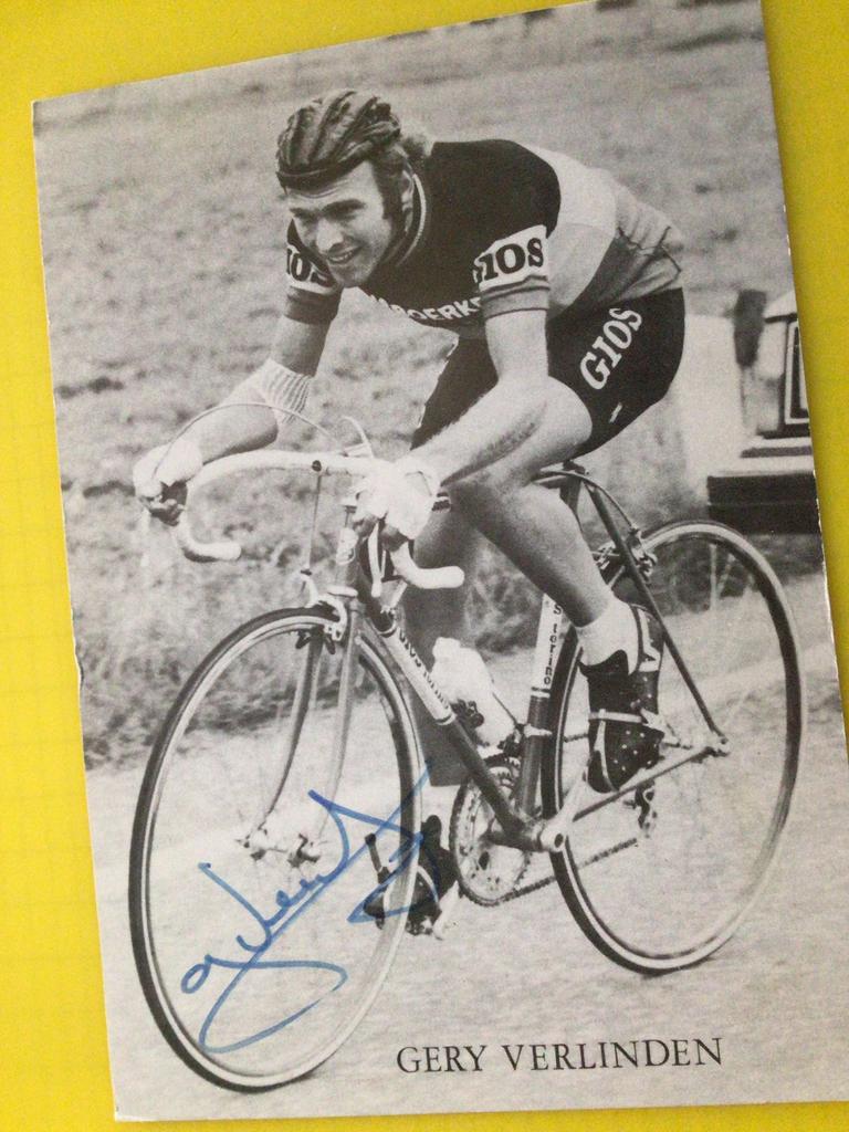 wielerkaart 1979 team gios ijsboerke gery verlinden signe, Verzenden, Zo goed als nieuw