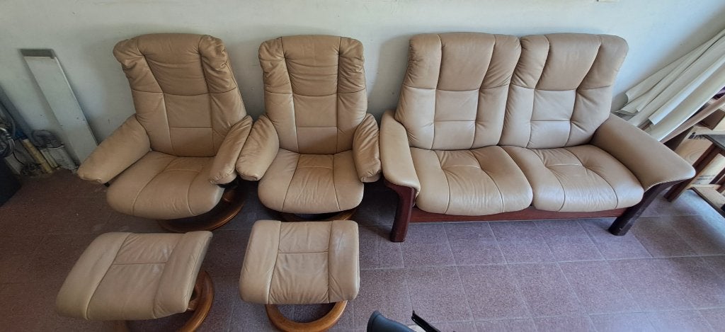Zetel stressless, Maison & Meubles, Canapés | Salons, Comme neuf, Banc droit, Quatre personnes ou plus, Cuir, Enlèvement