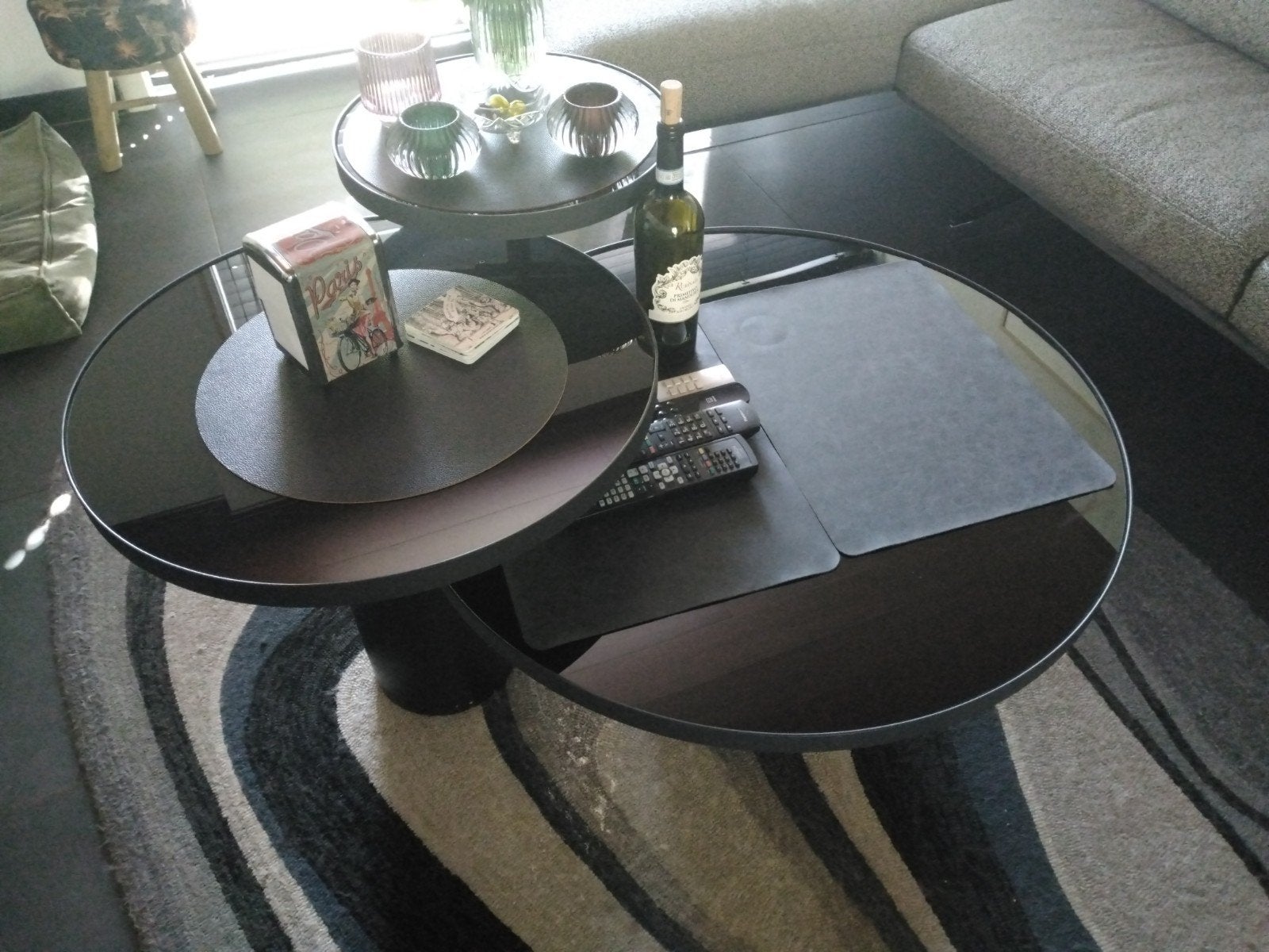 Set 3 design salontafels, Huis en Inrichting, Tafels | Salontafels, Ophalen, Glas