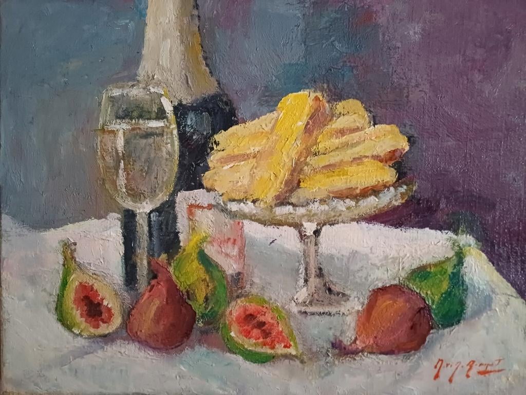 Schilderij M.VAN DEN BEMPT  "Stilleven"  30x40, Antiek en Kunst, Ophalen of Verzenden