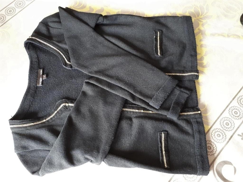 Gilet/boléro - JBC - taille L - noir avec accent doré, Taille 42/44 (L), Groggy by JBC, Comme neuf, Noir