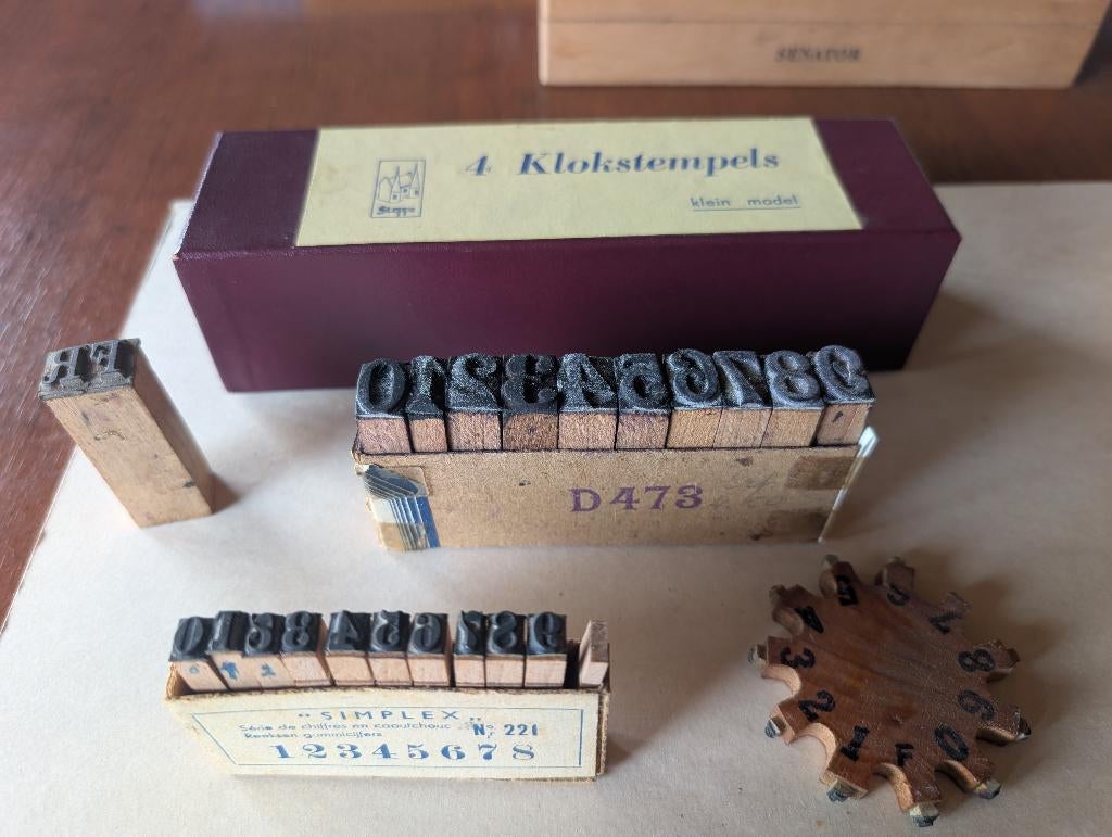 Vintage schoolstempels, Ophalen of Verzenden, Gebruikt, Houten stempel