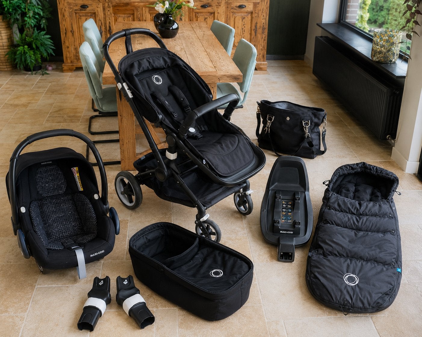 Bugaboo fox 2 met maxi cosi, isofix en luiertas (all in), Gebruikt, Bugaboo, Verstelbare duwstang, Ophalen