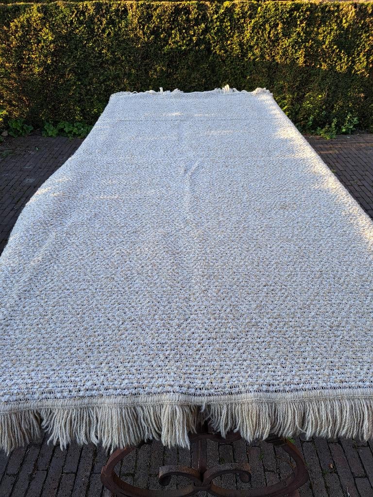 grof handgeweven tafelkleed (beige, écru gespikkeld), Ophalen of Verzenden
