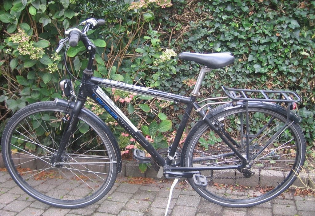 28 inch  zwarte alu L'avenier herenfiets 21 versnellingen, Fietsen en Brommers, Gebruikt, Velgrem, Versnellingen, 49 tot 53 cm