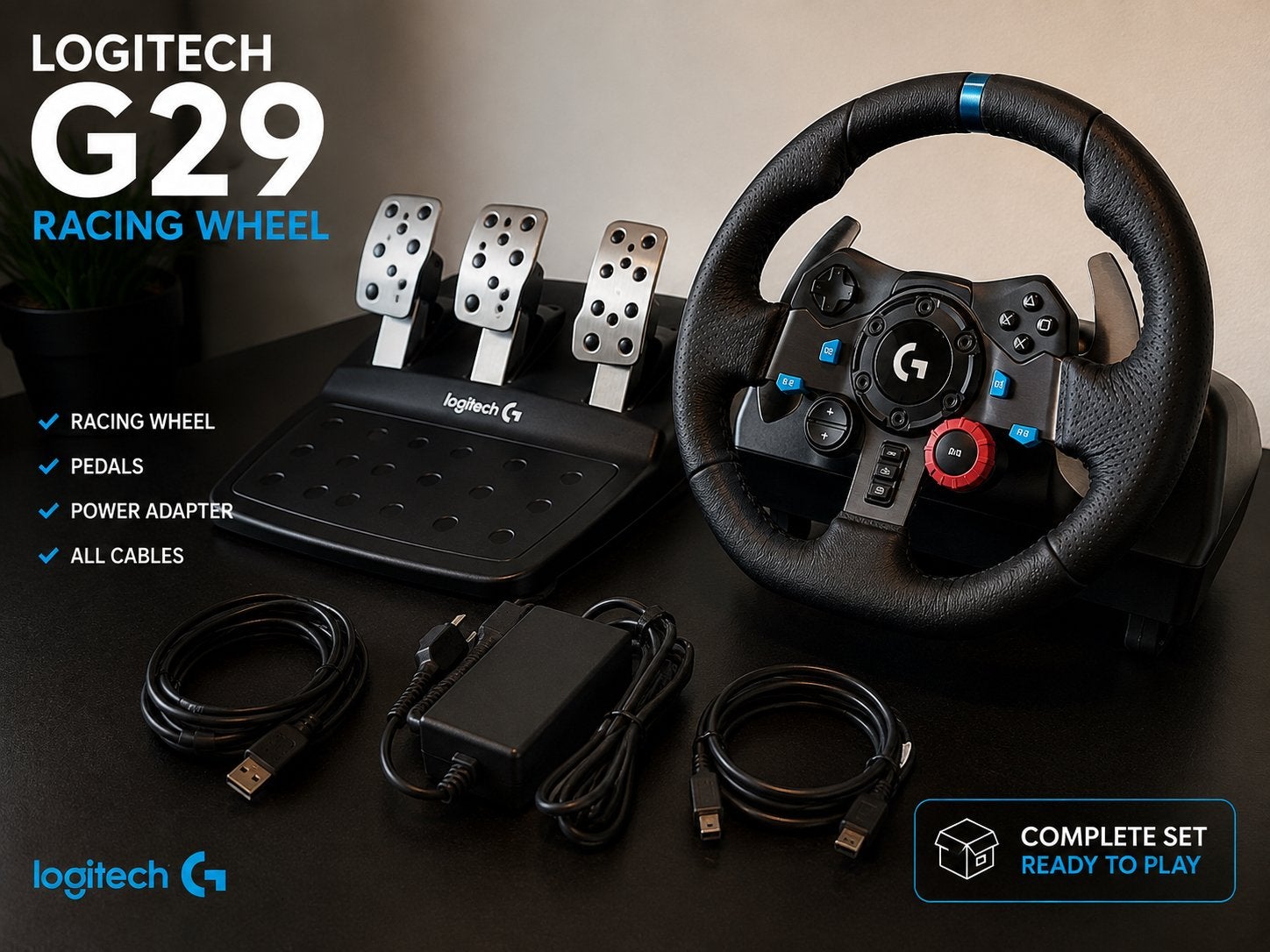 Logitech G29 + Pédales + Accessoires | Comme neuf, Enlèvement, Comme neuf