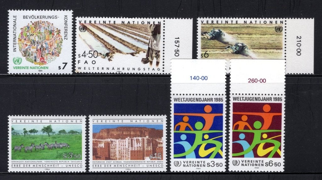 NATIONS UNIES - VIENNE Année 1984 MNH, Envoi, Autres pays, Non oblitéré