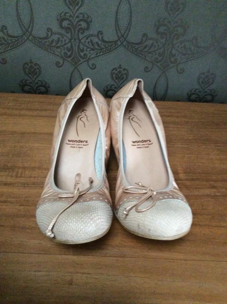 Ballerina's met hakje Wonders 38, Kleding | Dames, Schoenen, Wonders, Beige, Gedragen, Ballerina's