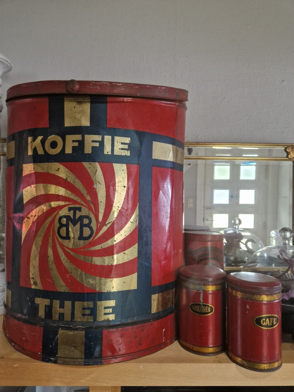 oude gr koffieblik 65/50cm/antw €85 NU €65 AFGEPRIJSD, Antiek en Kunst, Ophalen