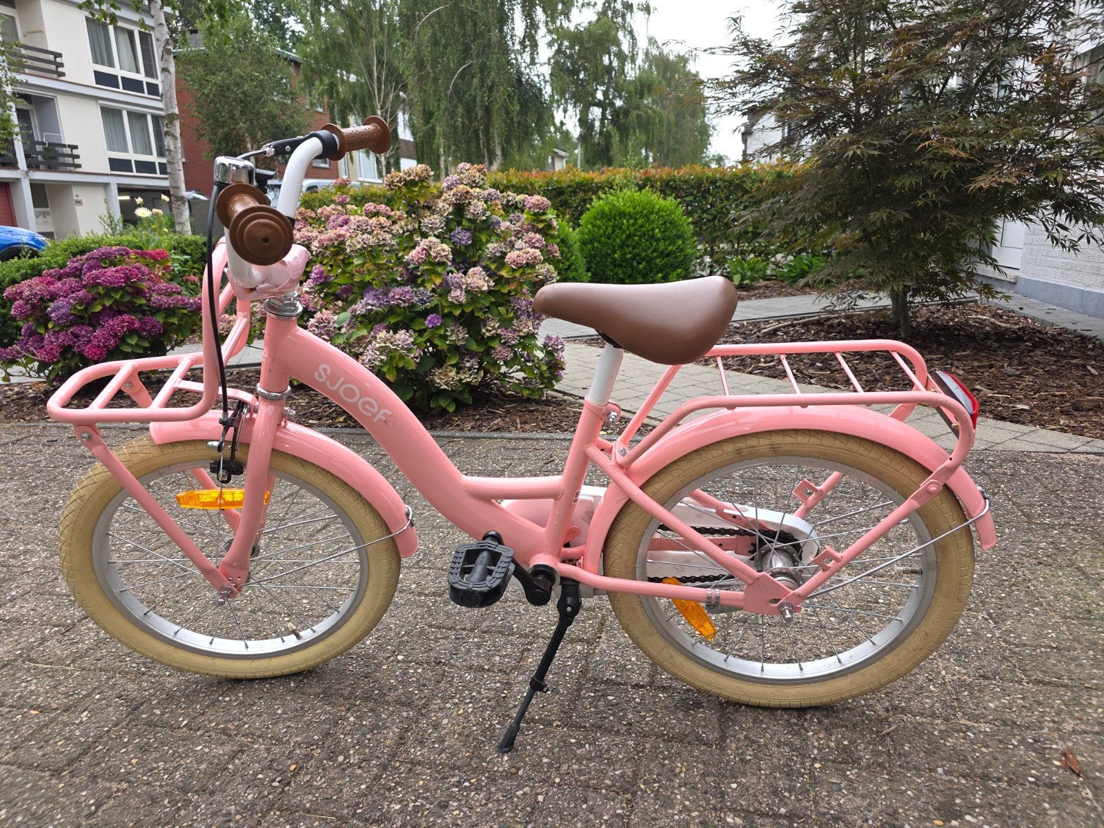 Roze kinderfiets Sjoef 18 inch, Ophalen
