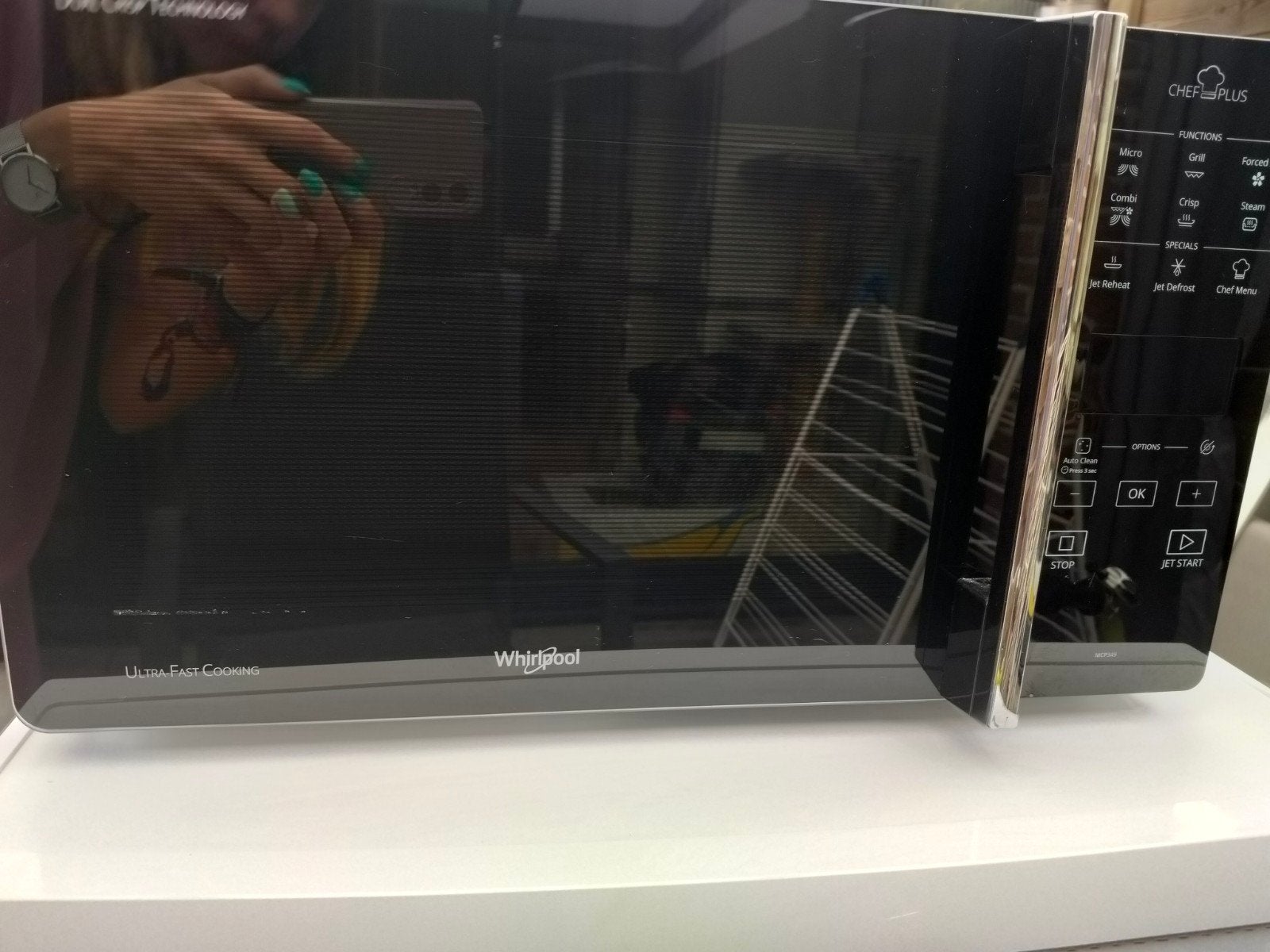 Whirlpool combimagnetron te koop, Elektronische apparatuur, Ophalen, Gebruikt, Microgolfoven, Vrijstaand