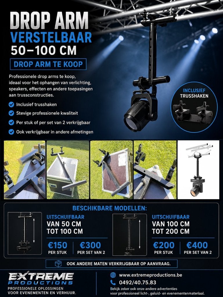 Drop arm verstelbaar 50-100 cm, Muziek en Instrumenten, Licht en Laser, Ophalen of Verzenden, Nieuw, Licht