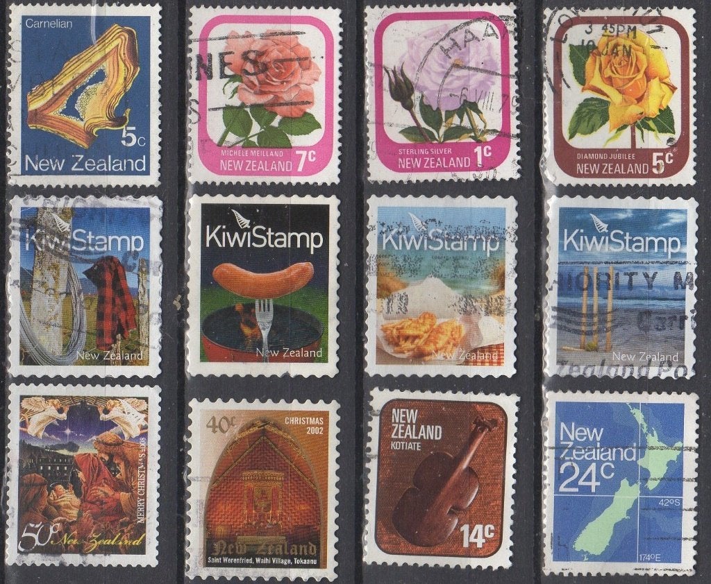 Nieuw Zeeland - setje 12 stuks, Timbres & Monnaies, Enlèvement ou Envoi, Affranchi