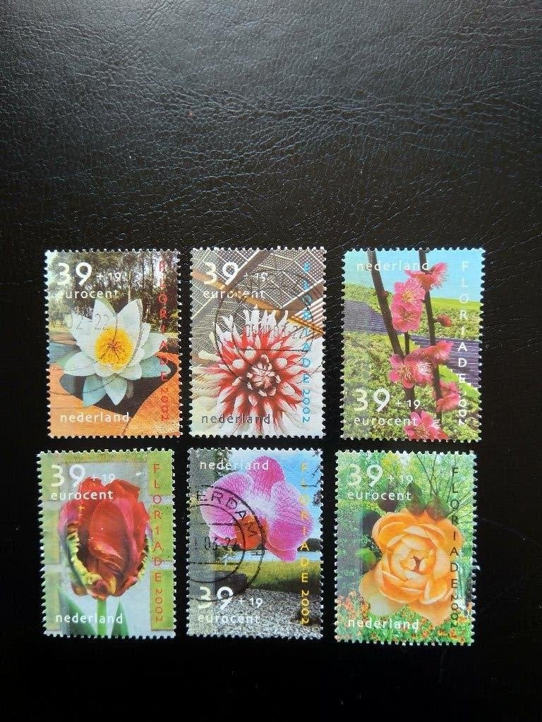 Bloemen, Nederland 2002, Verzenden, Gestempeld, Dier of Natuur