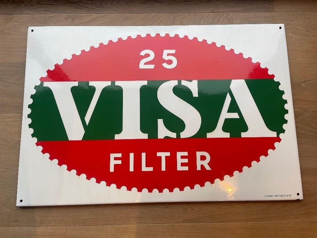 Reclamebord Visa sigaretten uit emaille, Ophalen of Verzenden, Gebruikt, Reclamebord