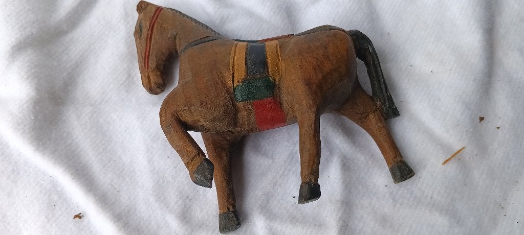 HOUTEN PAARD, Ophalen, Zoogdier, Beeld, Hout