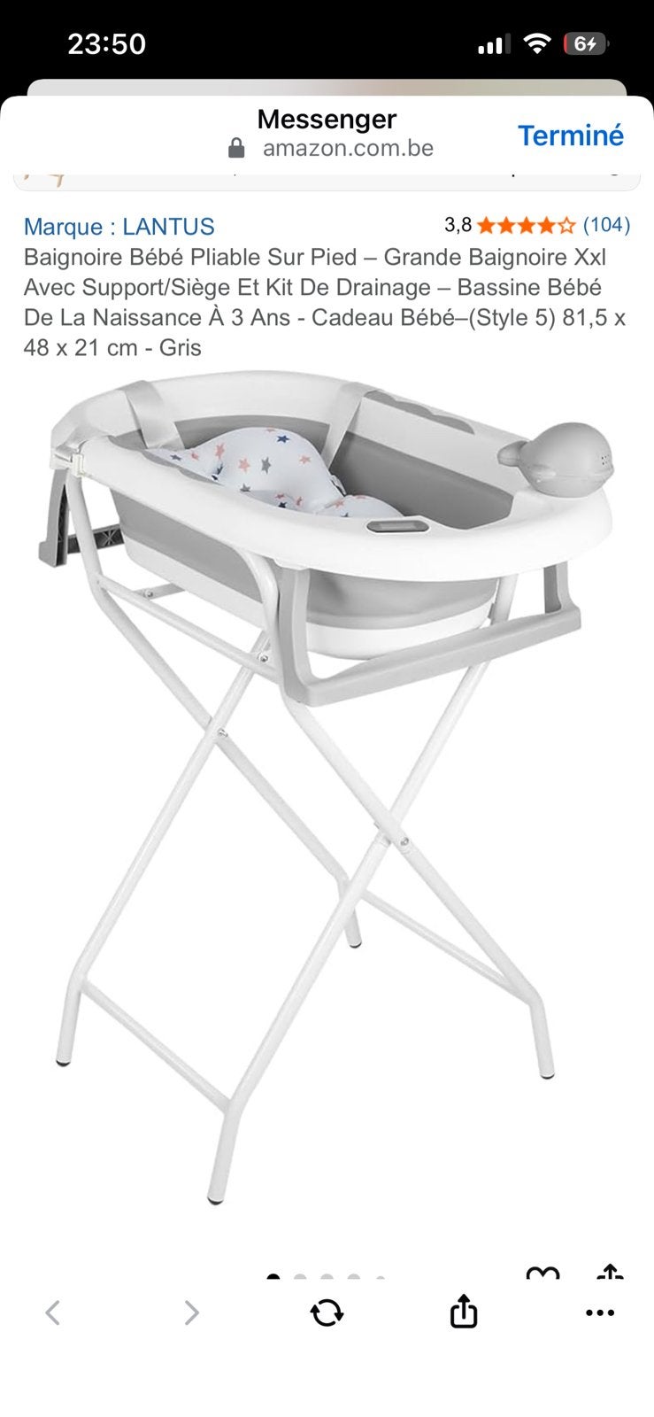 Baignoire pliable sur pied, Kinderen en Baby's, Badjes en Verzorging, Ophalen, Nieuw, Badje