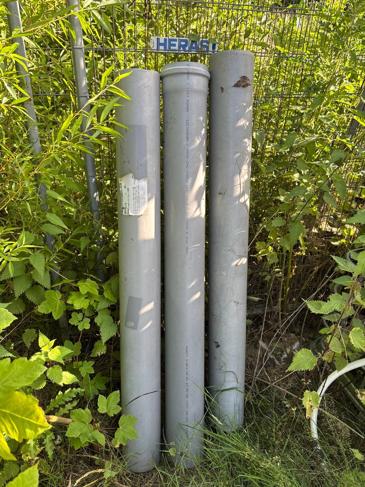 3 pvc buizen van 1,5 m diameter 160, Ophalen, PVC, Zo goed als nieuw, Minder dan 2 meter