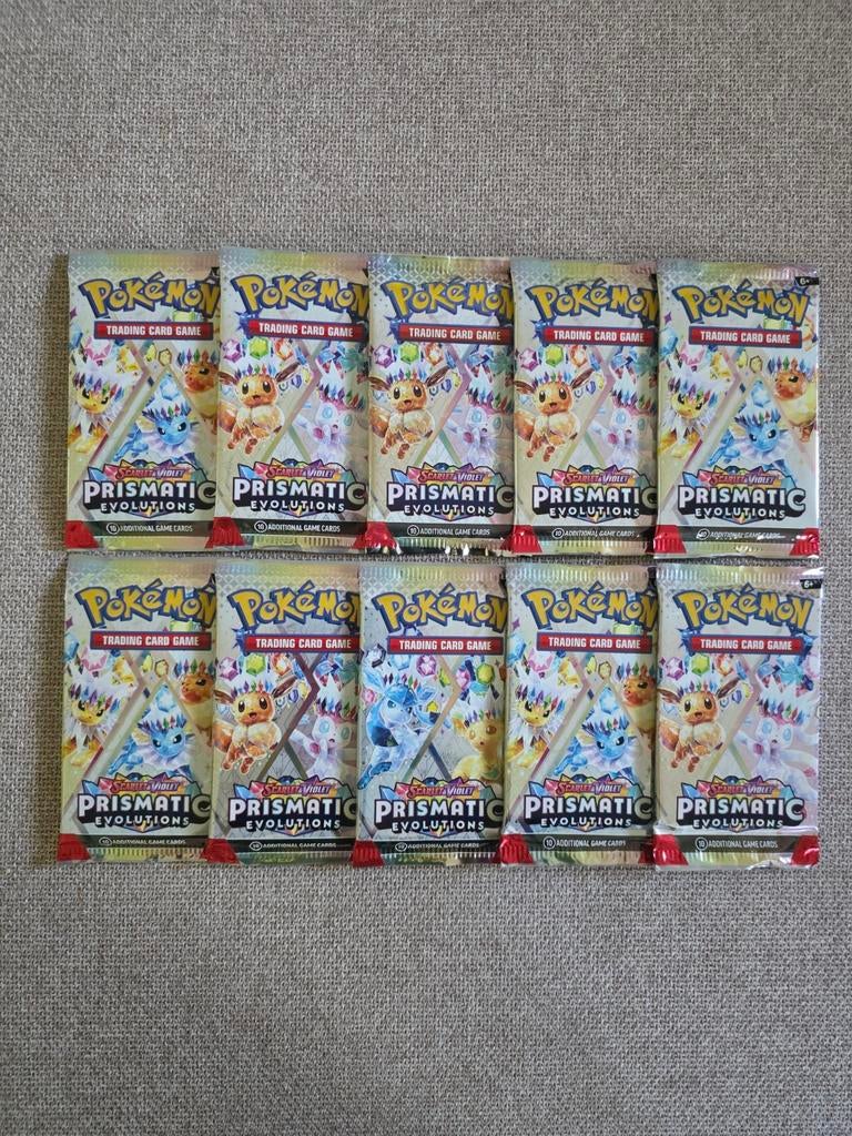 10x Prismatic Evolutions booster packs, Hobby en Vrije tijd, Verzamelkaartspellen | Pokémon, Booster, Ophalen of Verzenden