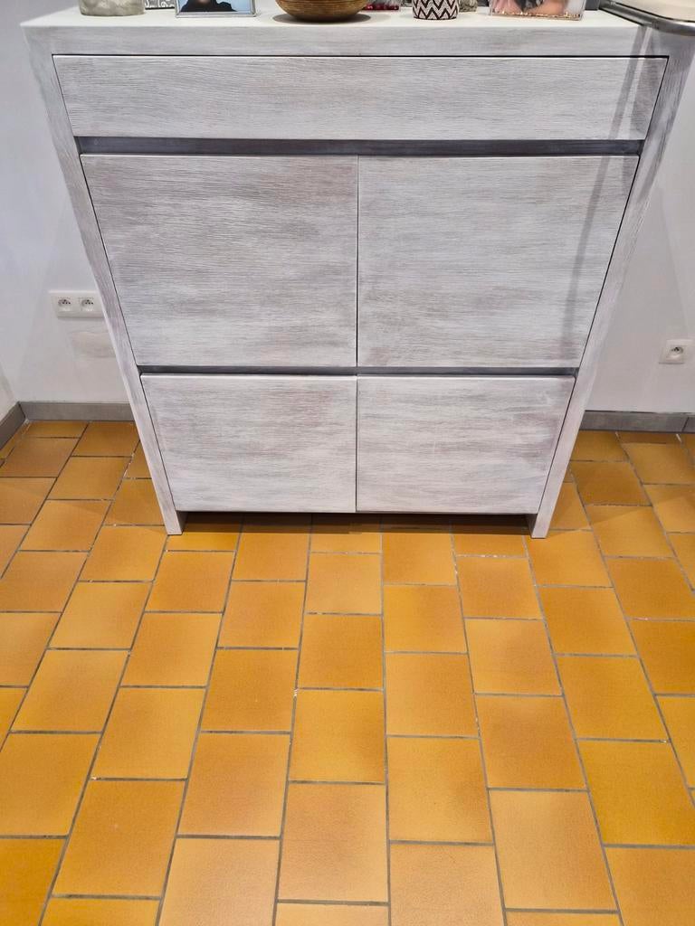 Superbe Buffet en teck pein à la lasure., Huis en Inrichting, Kasten | Schoenenkasten