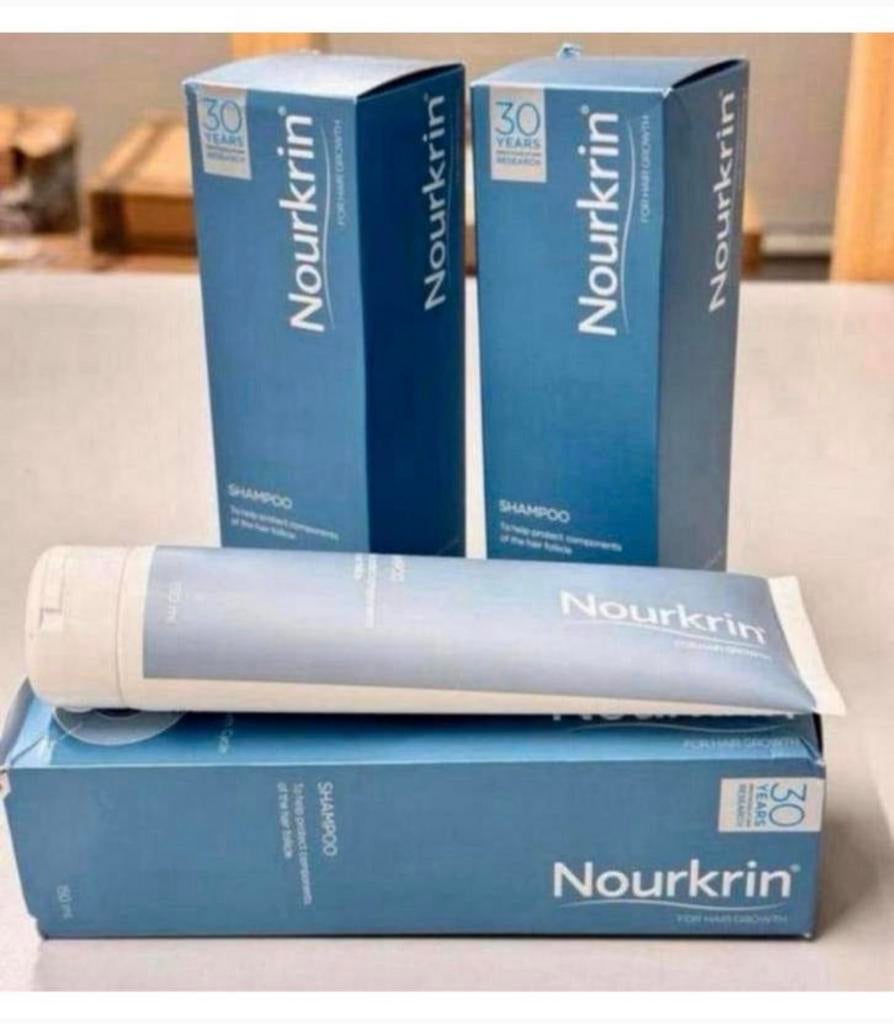 Shampooing Nourkrin 3X 150ml traitement contre perte cheveux, Enlèvement ou Envoi, Neuf, Soin des cheveux ou Soin réparateur des cheveux